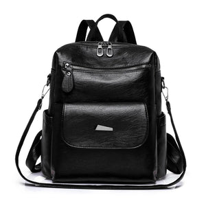 Women Backpack PU Leather Bucket School Bag Travel Knapsack