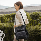 Women Backpack PU Leather Bucket School Bag Travel Knapsack