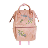 Floral Embroidery Women Backpack Large Capacity Shoulder Bag