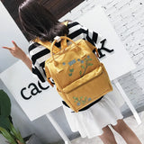 Floral Embroidery Women Backpack Large Capacity Shoulder Bag