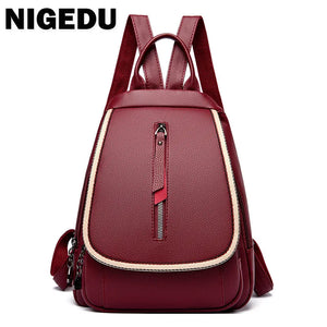 Women Backpack High Pu Leather Shoulder Bag School Bag Travel Bag