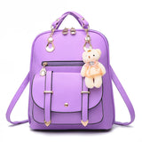 Women Backpack High Youth Leather Backpacks for Teenage Girls Female School Shou