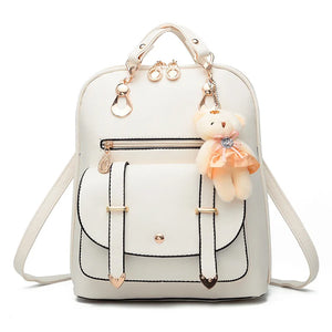 Women Backpack High Youth Leather Backpacks for Teenage Girls Female School Shou