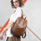Women Backpack High Youth Leather Backpacks for Teenage Girls Female