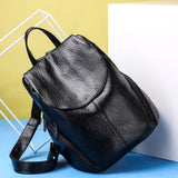 Women Backpack High Youth Leather Backpacks for Teenage Girls Female