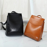 Women Leather Backpack for Teenage Girls School