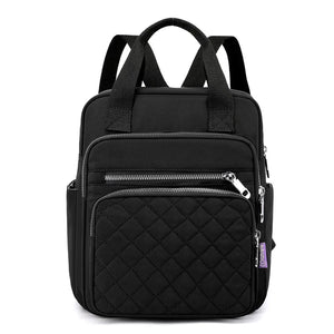 Women Backpack Large Capacity Plaid Handbags Multifunction Student School Bag