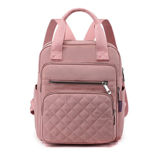 Women Backpack Large Capacity Plaid Handbags Multifunction Student School Bag