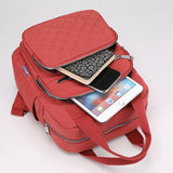 Women Backpack Large Capacity Plaid Handbags Multifunction Student School Bag