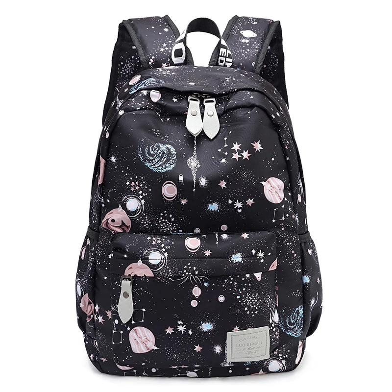 Women Backpack Large Capacity School Bag Adjustable Strap Starry Sky Backpacks