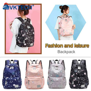 Women Backpack Large Capacity School Bag Adjustable Strap Starry Sky Backpacks