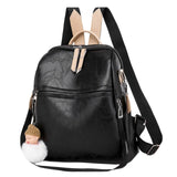 Women Backpack PU Leather Rolling Backpack for Travel