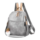 Women Backpack PU Leather Rolling Backpack for Travel
