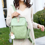Women Backpack PU Leather Rolling Backpack for Travel