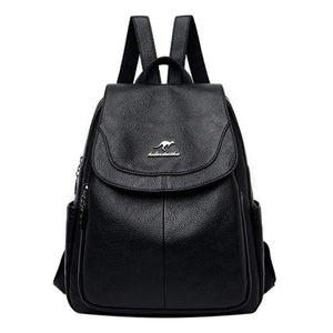 Women Anti-theft Backpack PU Leather School Bags Large Capacity