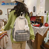 Nylon Women Backpack Student School Bag Zipper Pocket Teenagers Schoolbag