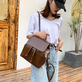 Women Backpack PU Leather School Bag Small Schoolbag for Teenage Girls