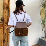 Women Backpack PU Leather School Bag Small Schoolbag for Teenage Girls
