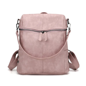 Vintage Leather School Backpack for Girls Large Shoulder Bags