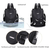 Women Anti-theft Backpack Rucksack Travel Shoulder Bag Oxford Schoolbag