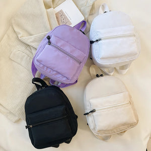 Women Backpack Solid Preppy Style Large Capacity Travel Rucksack