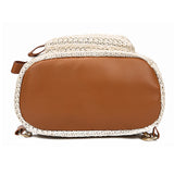 Straw Rattan Woven Travel Backpack for Women Girls