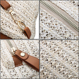Straw Rattan Woven Travel Backpack for Women Girls