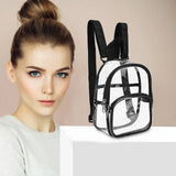 Women Backpack Transparent Contrast Daily Travel Bag Female Casual School Bags