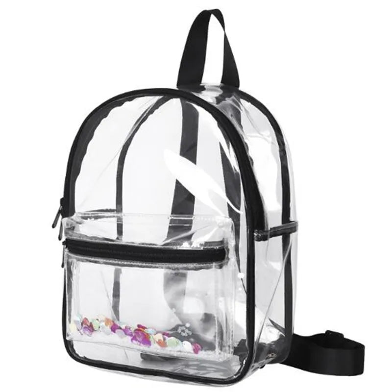 Transparent PVC Backpack Youth Waterproof School Bag