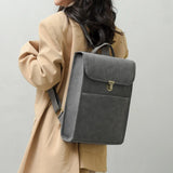 Vintage Leather Backpack for Girls Large Capacity Schoolbag Shoulder Bag