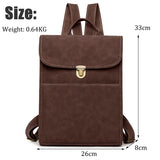 Vintage Leather Backpack for Girls Large Capacity Schoolbag Shoulder Bag