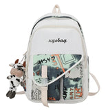 Casual Women Backpack with Pendant for College School