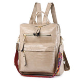 Stone Pattern Leather Women Backpack School Bags for Girls