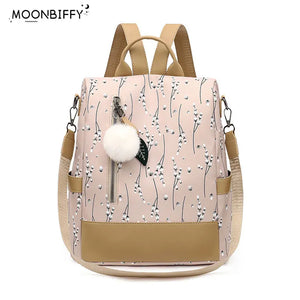 Flower Print Backpack Female College Students School Bags Ladies School Backpack