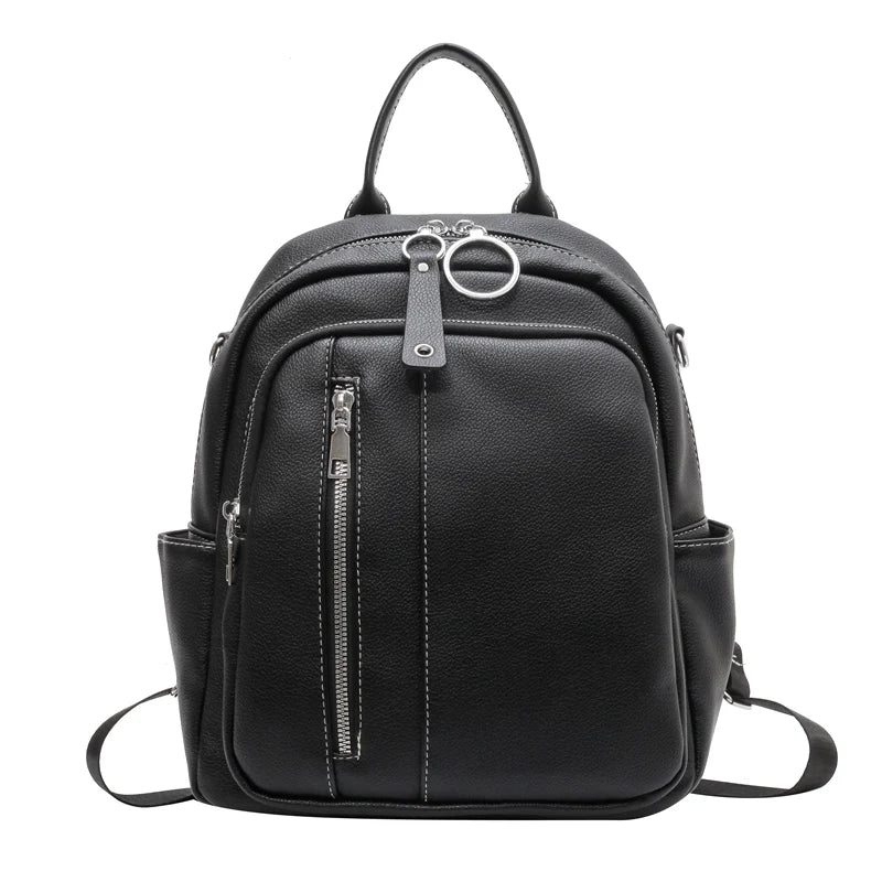 High Leather Women's Travel Backpack School Bags for Girls