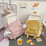 Women Backpacks Hit Nylon Shoulder Backpack Pockets School Book Pack