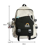 Women Backpacks Hit Nylon Shoulder Backpack Pockets School Book Pack