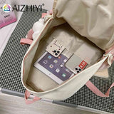 Women Backpacks Hit Nylon Shoulder Backpack Pockets School