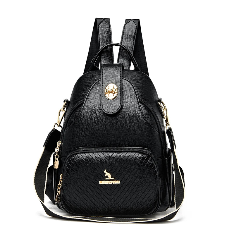 Women Backpacks Soft Leather Travel Shoulder Bags High Quality