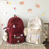 Nylon Waterproof Backpack for Teen Girls School Bag Travel Mochila Big
