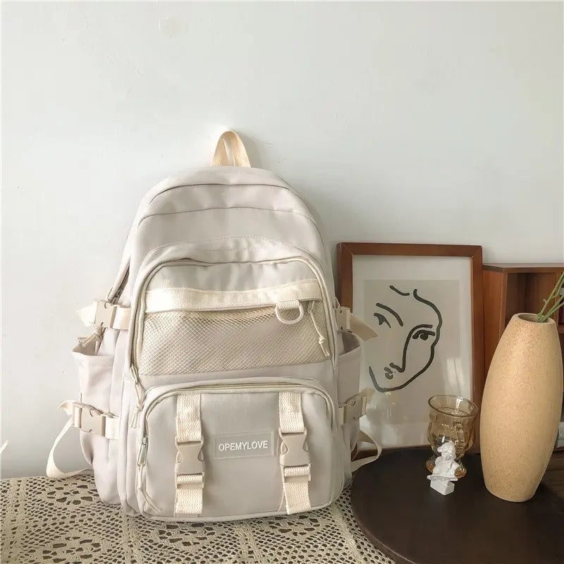 Nylon Waterproof Backpack for Teen Girls School Bag Travel Mochila Big