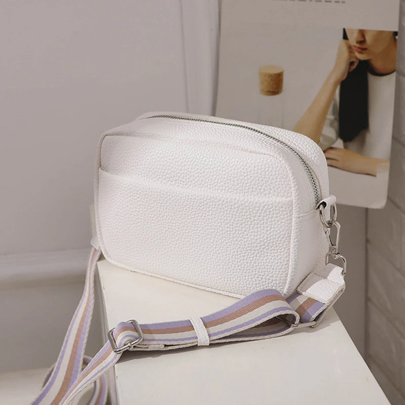 Solid Pu Messenger Bag Women's Single Shoulder Small Square Bag