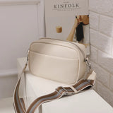 Small Square Women's Messenger Bag Solid Pu Single Shoulder Bag