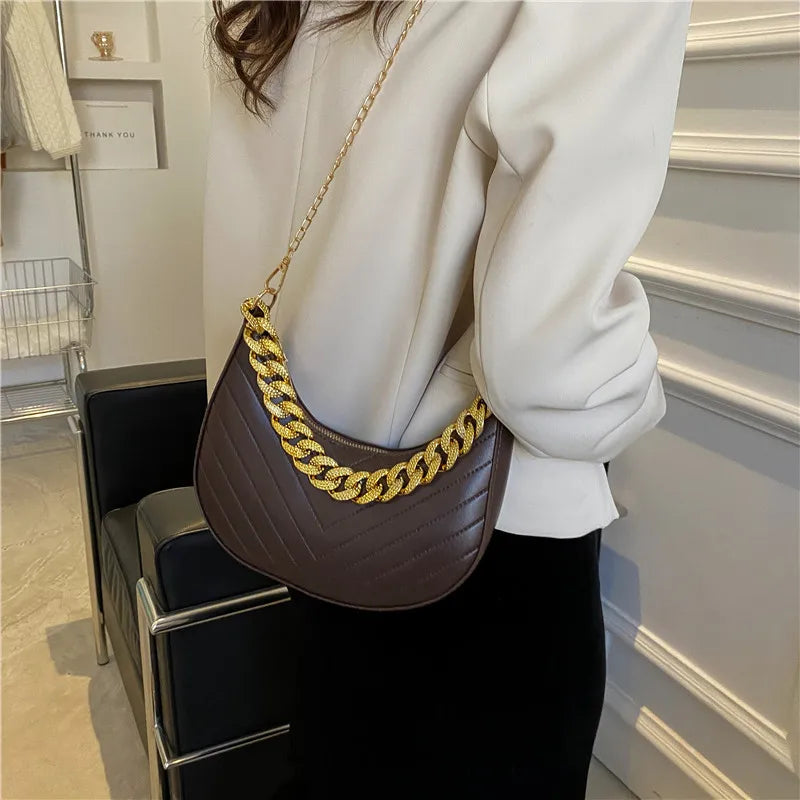 Vintage Chain Shoulder Bag for Women Messenger Handbag