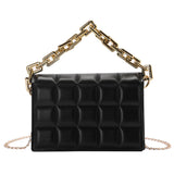 Women Bag Checker Pattern PU Chain Small Shoulder Crossbody Messenger