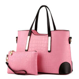 Vintage Crocodile Pattern Shoulder Handbag Purse Wallet Leather Handbags