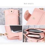 Women Crossbody Leather Cell Phone Shoulder Bag Touch Screen Handbag