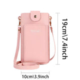 Women Crossbody Leather Cell Phone Shoulder Bag Touch Screen Handbag