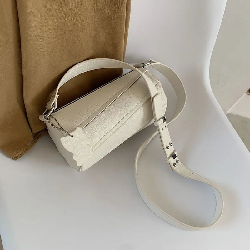Cylindrical PU Leather Lady Messenger Bag Handbag