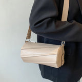Cylindrical PU Leather Lady Messenger Bag Handbag